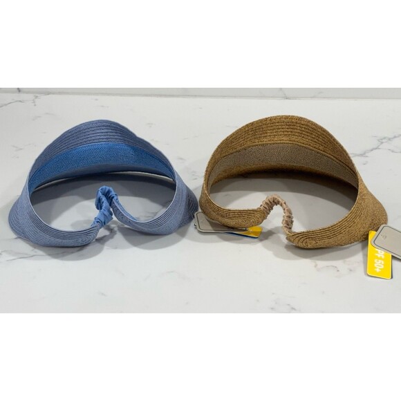 Stylish Brown and Blue Women\'s Visor Hat Set UPF 50+ main image 4